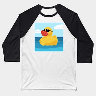 Yellow Rubber Duck in Sunglasses Baseball T-Shirt